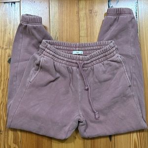 Aritzia TNA Cozy Fleece Sweatpants - pink/mauve
